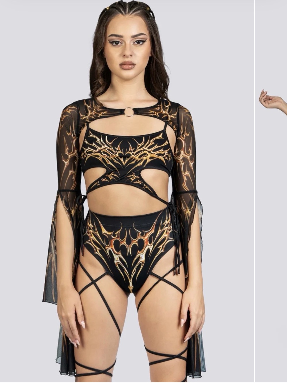 Devilwalking Black & Gold Flame Outfit